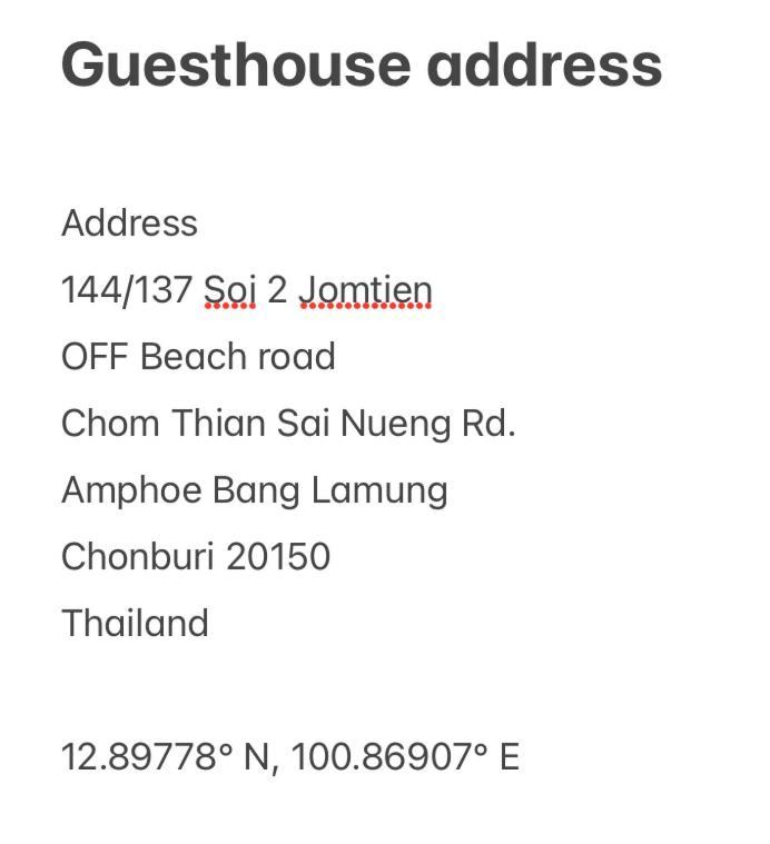 Pluemchai Guesthouse Джомтьен Экстерьер фото